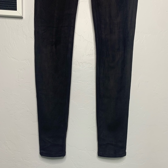 Banana Republic Black Faux Suede High Rise Skinny Jeans Size 25 Tall - Picture 2 of 12